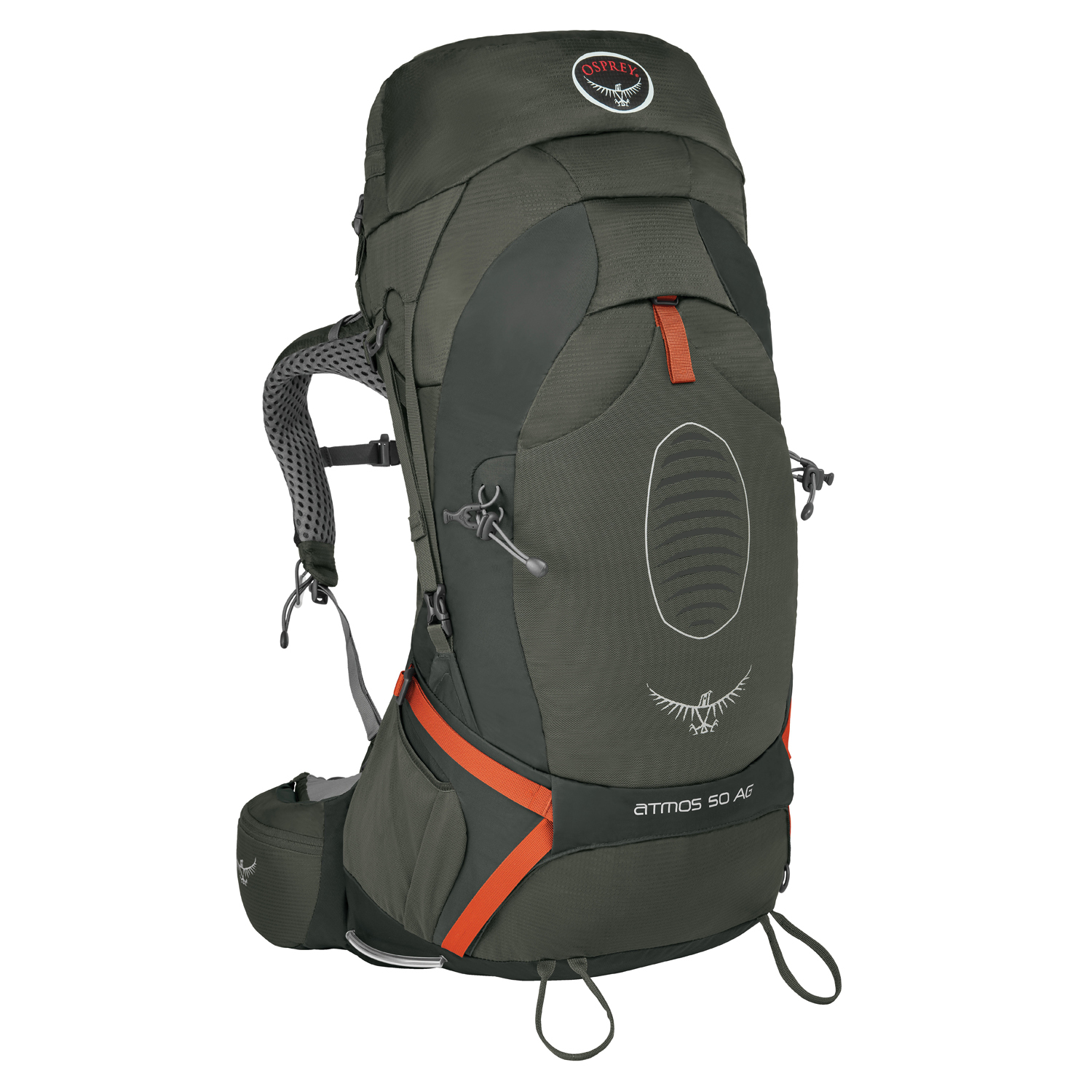 Osprey Atmos AG 50 Mens Hiking Rucksack Graphite Grey [Harness Size