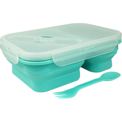 Traverse Collapsible Silicone Dual Lunch Box - Blue