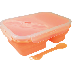 Traverse Collapsible Silicone Dual Lunch Box - Orange