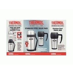 Thermos 1.2 Stainless Steel Food & Drink Flask & 450ml Mug PACK