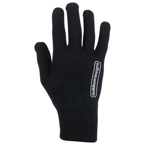 Outdoor Designs Stretch Wool Black Gloves - One Size