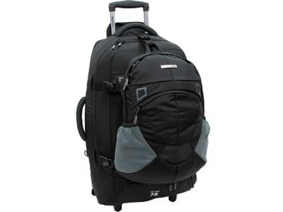  Caribee Fast Track 75L Wheeled Travel Pack & Daypack Black 