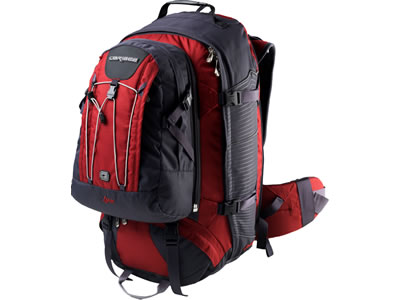  Caribee Lynx 65 Litre Travel Pack & Detachable Daypack RED 