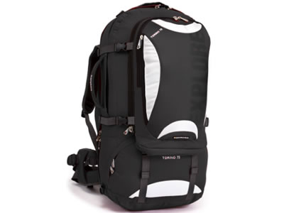  EPE Torino 65L Expandable Travel Pack & Zip-off Daypack BLACK 