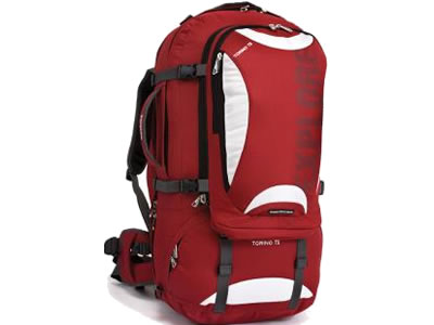  EPE Torino 55L Expandable Travel Pack & Zip-off Daypack RED 