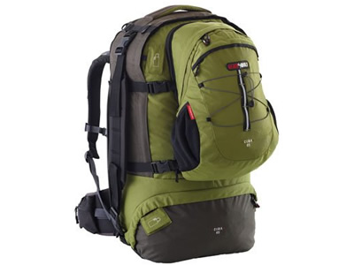  Black Wolf Cuba 65L EXANDABLE Travel Pack & Zipoff daypack 