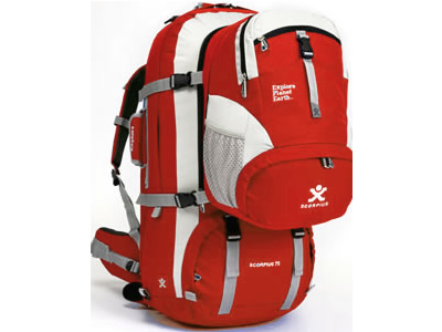  EPE Scorpius 65L Traval Backpack & Zip-off Daypack RED 