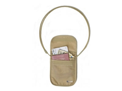  Pacsafe Pouchsafe 100 Anti-Theft Neck Pouch TAN 