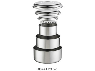  MSR Alpine 4 S/Steel 3-4 Person Pot Cookset 