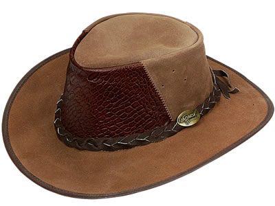  Bushman Croc and Suede Leather Hat by Jacaru 