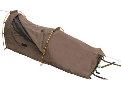  Burke & Wills Coolabah BROWN Single Dome Canvas Swag 