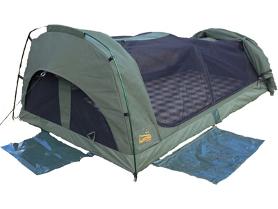  Sahara Wanderer Deluxe DOUBLE Dome Canvas Swag & Bag 