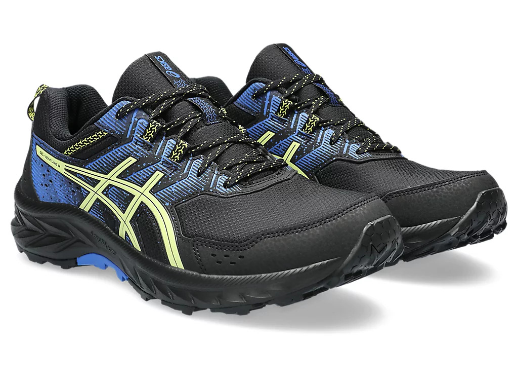 Asics Gel-Venture 9 Mens Extra Wide Trail Running Shoes - Black/Glow ...