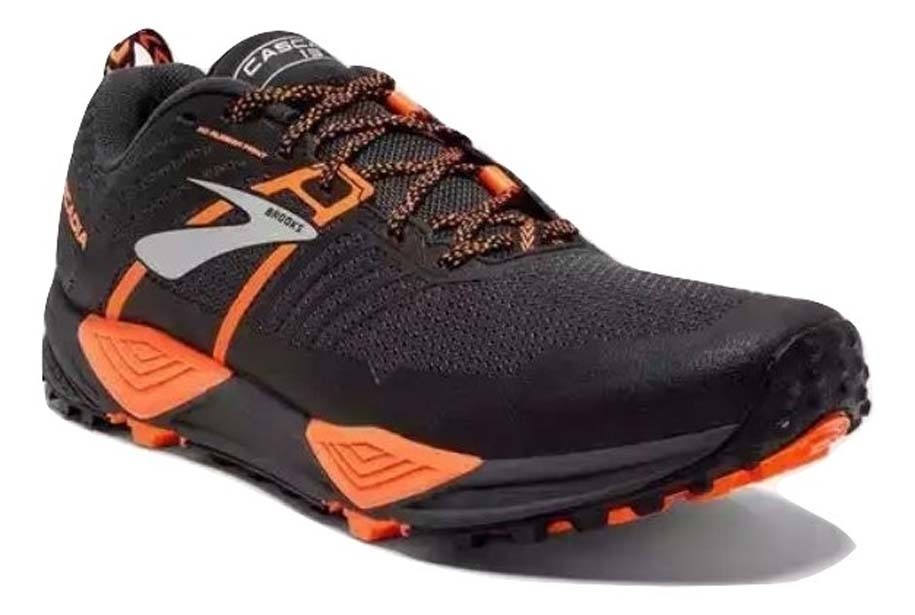 Brooks Cascadia 13 Mens Wide Trail Running Shoes Grey/Black/Orange