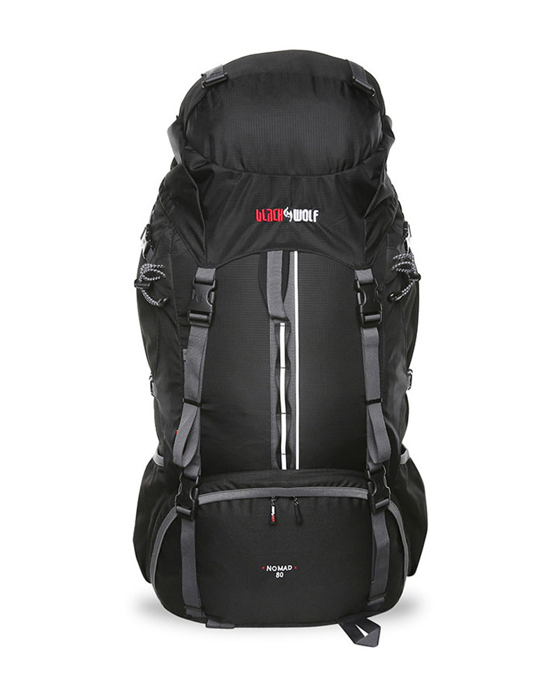 Black Wolf Nomad 80L Travel/Trek Hybrid Backpack Black
