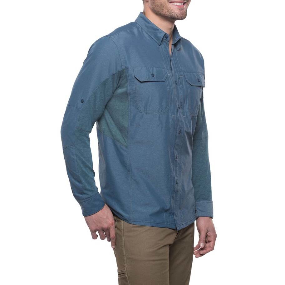 KUHL Airspeed Long Sleeve Mens Hiking Shirt Mens Pirate Blue