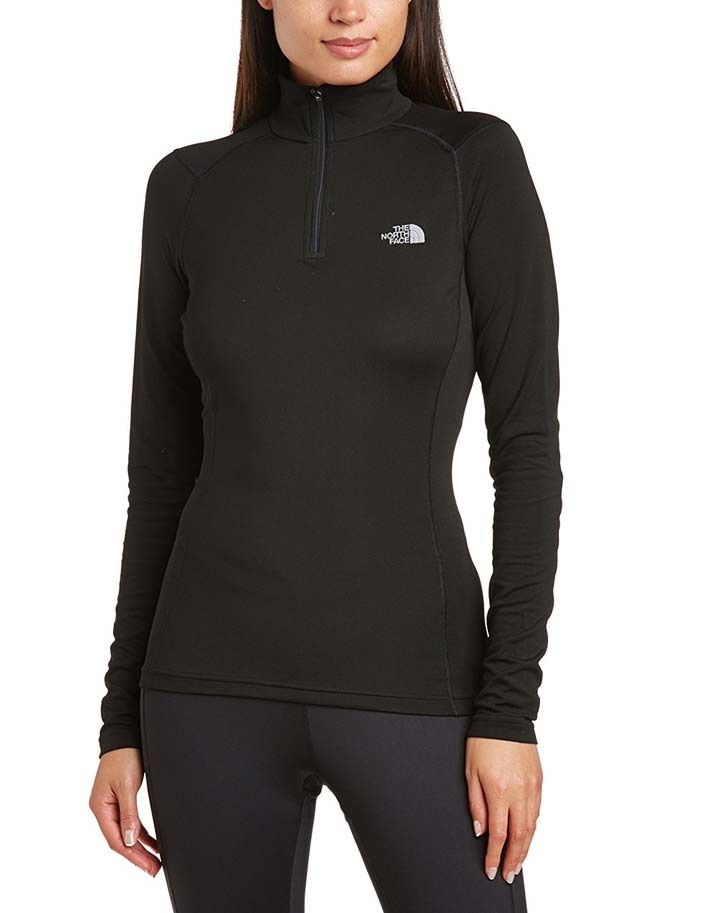 The North Face Womens Warm Long Sleeve Thermal Zip Neck - TNF Black