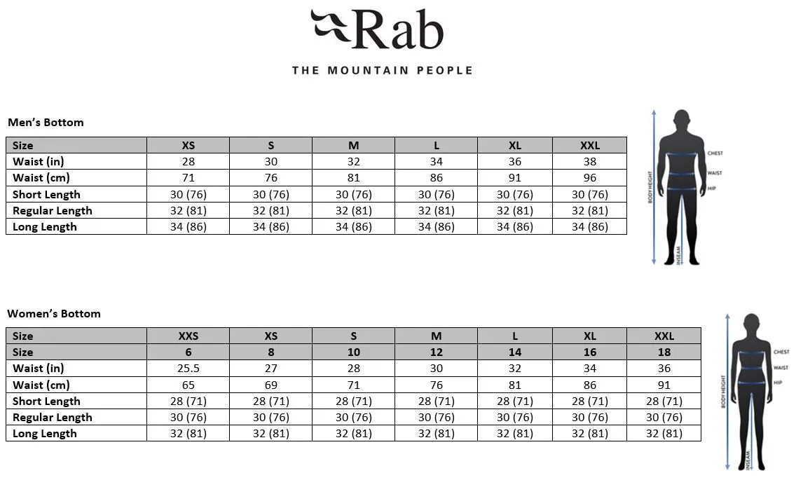 Rab Torque Womens Hiking Tights Ebony/Black 14