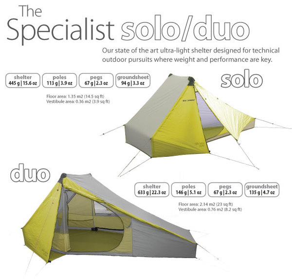 Sea To Summit Specialist Solo Ultralight Hiking Tent Shelter 0.6kg