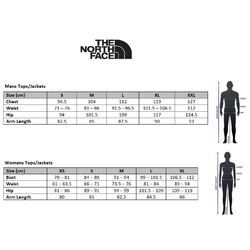 north face denali size chart