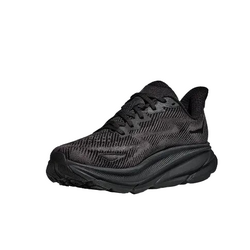 Hoka Clifton 9 Womens Wide Road Running Shoes - Black/Black