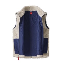 Patagonia Retro-X Kids Fleece Vest - Natural w/Classic Navy