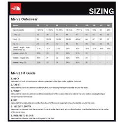 north face youth jacket size chart