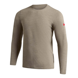 Florence Airtex Mens Long Sleeve Hiking T-Shirt - Heather Vintage Khaki