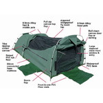 Sahara Nomad King Single Dome Canvas Swag & Bag - Brown