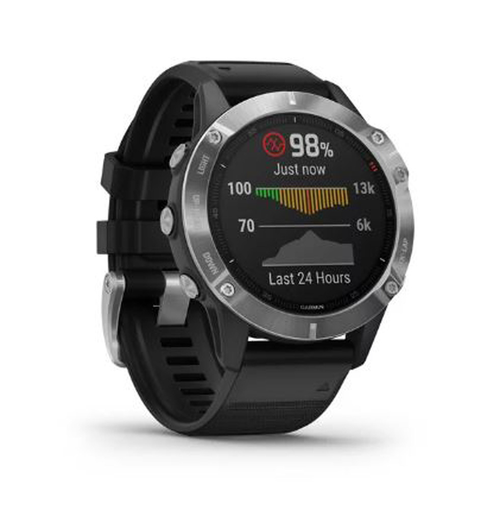 Garmin Fenix 6 Watch - Silver with Black Band