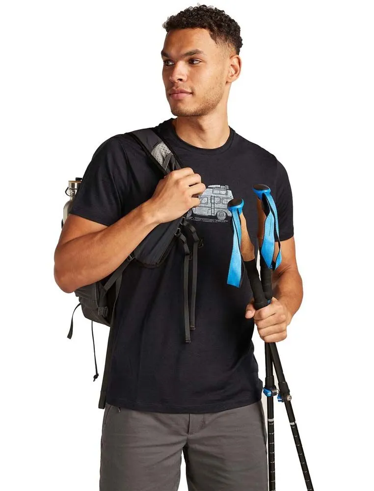 Icebreaker Merino 150 Tech Lite Short Sleeve Mens T-Shirt - Cosy Camper - Picture 4 of 6