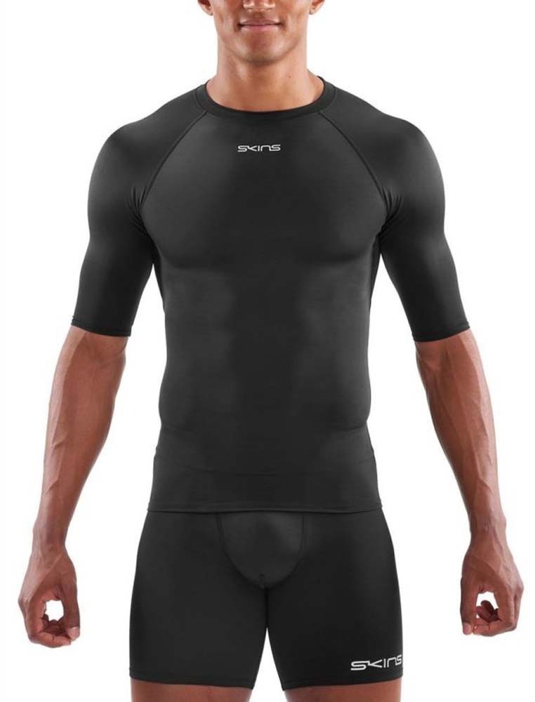 SKINS DNAmic Force Mens Short Sleeve Compression Top Black