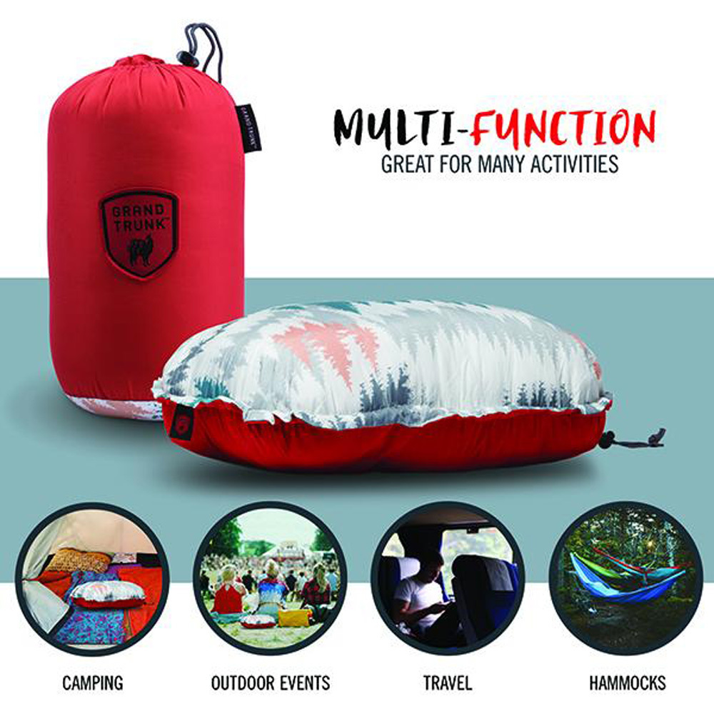 Grand Trunk Adjustable Puffy Travel Pillow Bright Crimson