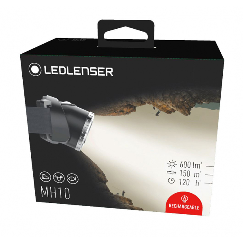 Led Lenser MH10 Rechargeable 600 Lumen Headlamp Black