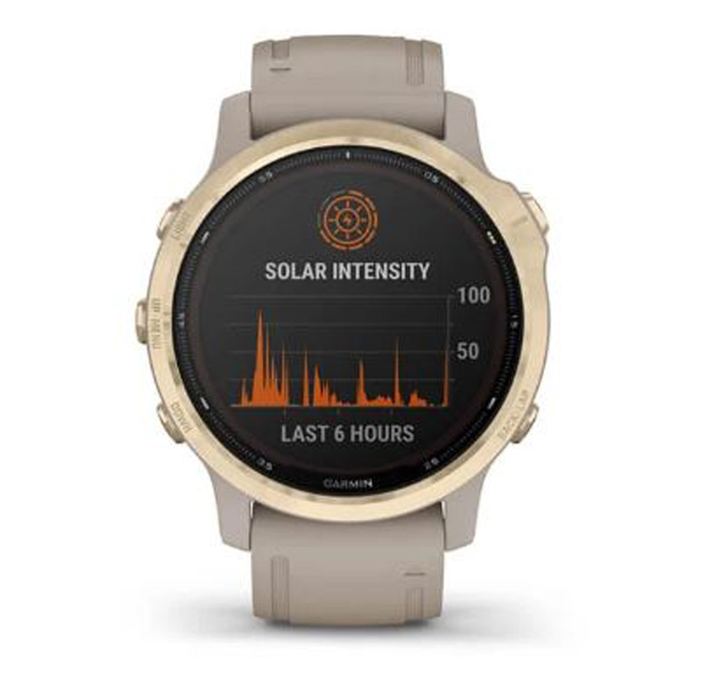 Garmin Fenix 6S Pro Solar Multisport Watch - Light Gold/Light Sand Band