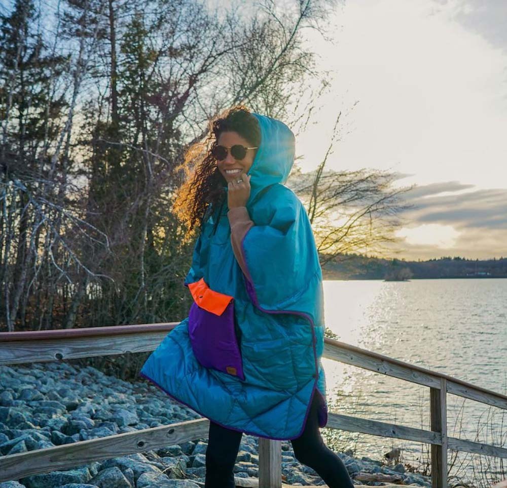 Rumpl Nanoloft Puffy Outdoor Poncho Harbor Blue