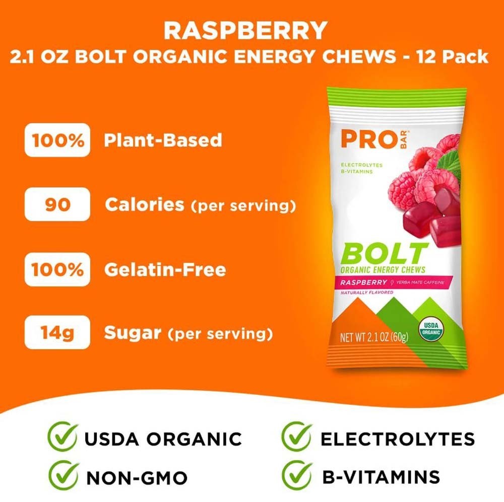 Probar Bolt Organic Energy Chews Raspberry Single