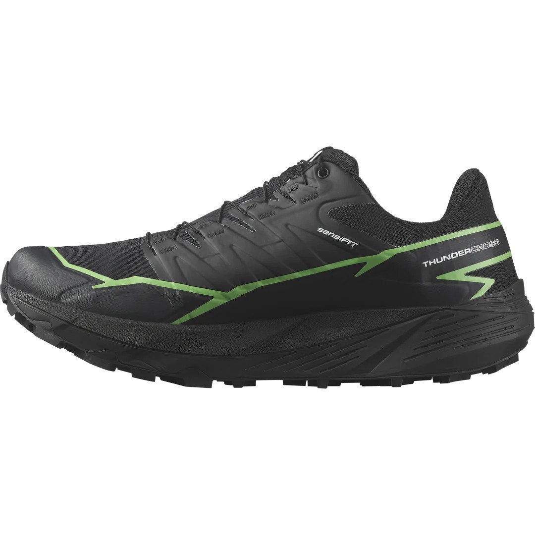 Salomon THUNDERCROSS GTX Mens Trail Running Shoes - Black/Green Gecko/Black