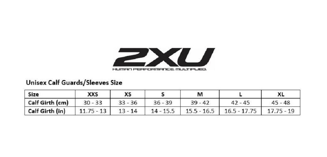 2xu Size Chart Australia