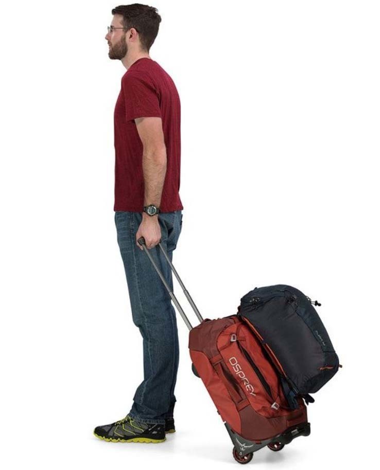 Osprey Transporter Wheeled Duffel 40L Rolling Luggage Ruffian Red