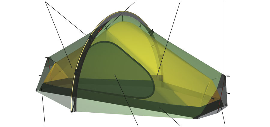 Hilleberg Enan - Light Weight 1 Person Mountain Hiking Tent - Green