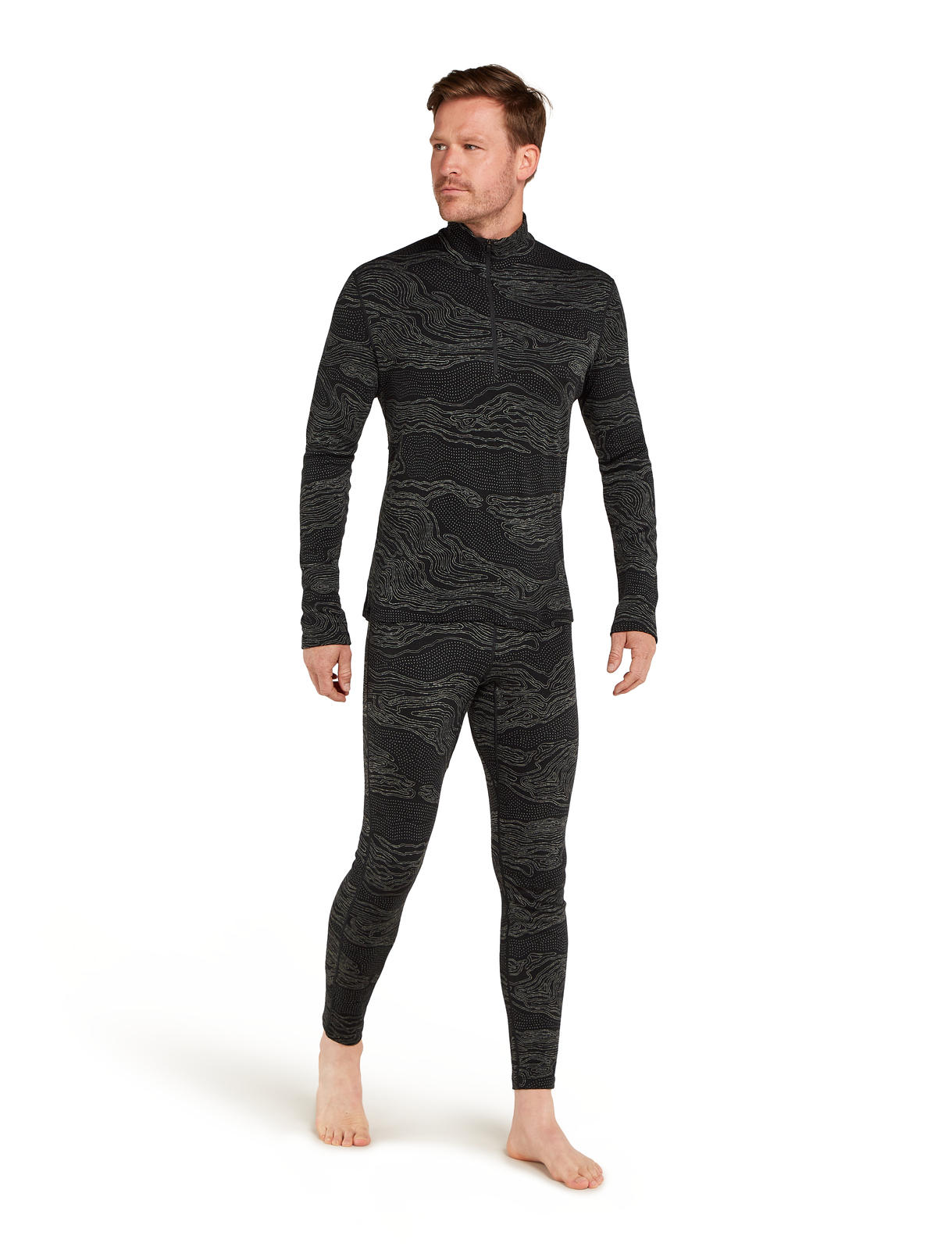 Icebreaker 260 Vertex Snow Guide Mens Long Sleeve Half Zip Thermal Top - Picture 7 of 8