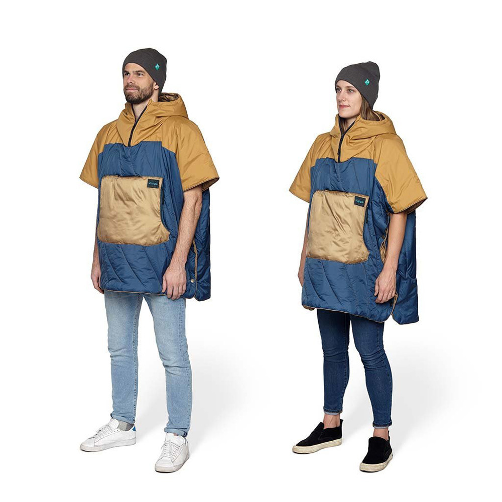 Rumpl The Original Puffy Poncho Deepwater Blue/Cardiff Brown