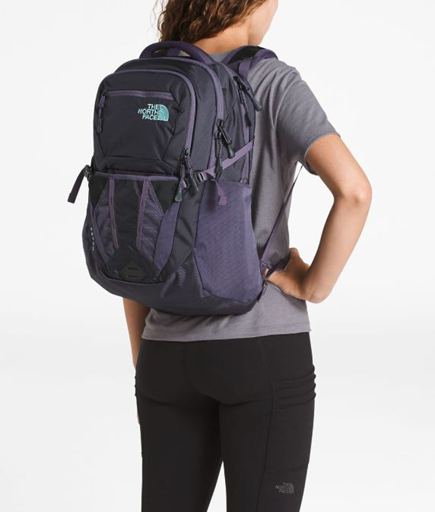 north face backpack grey and blue