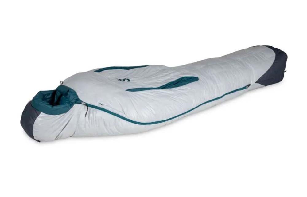 Nemo Kayu 15 Womens Down Sleeping Bag Regular Aluminum/Lagoon