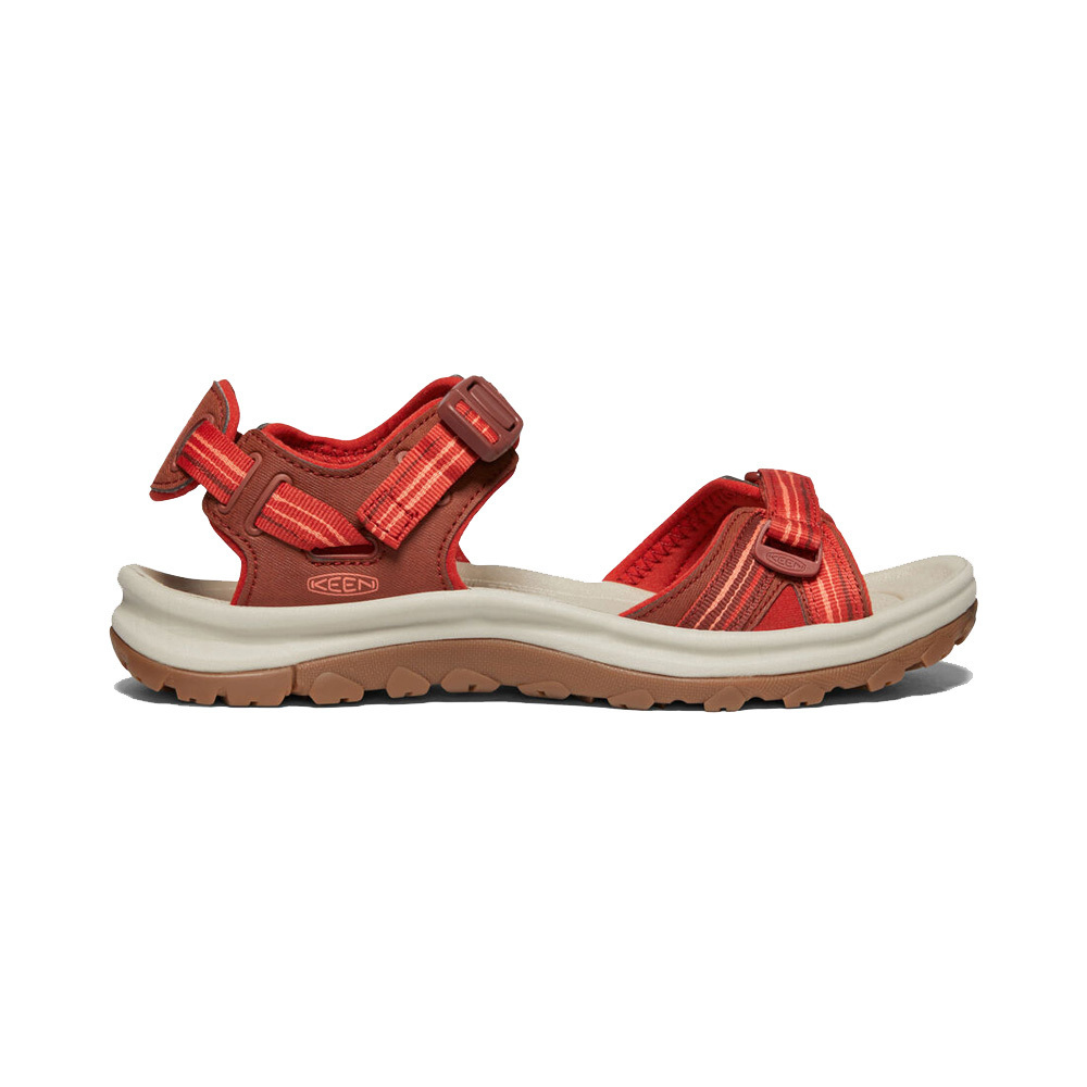 red hiking sandals