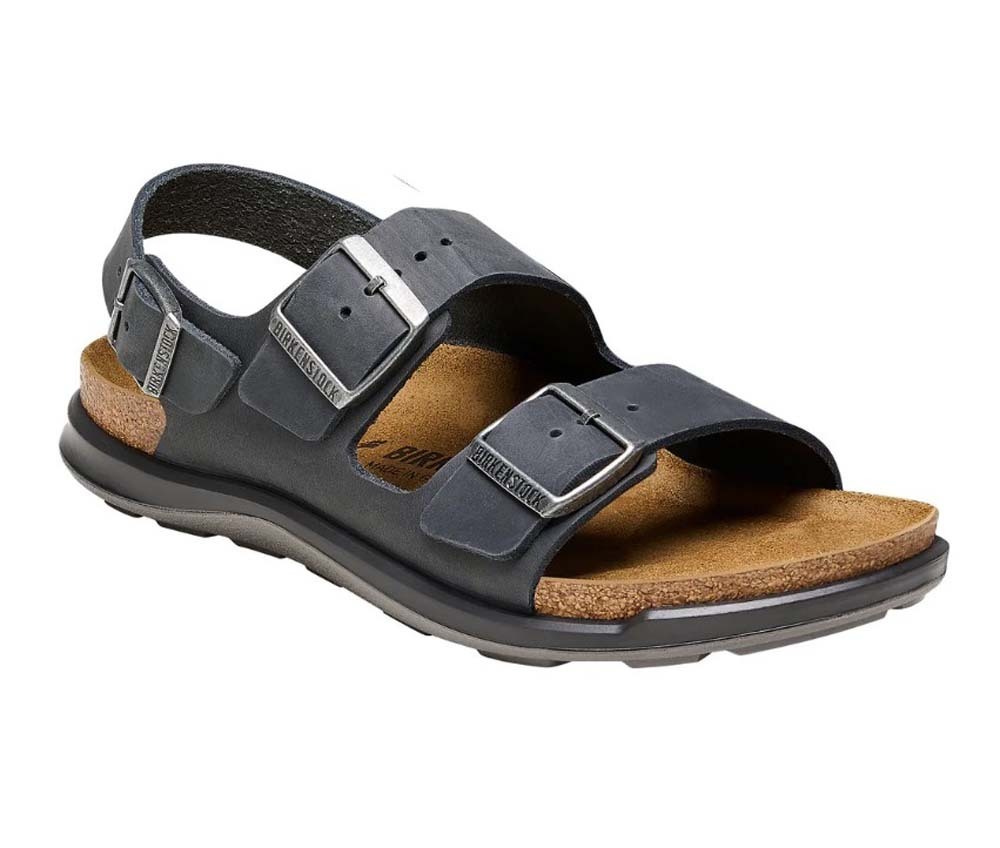 Birkenstock Milano Cross Town Womens Sandals Black Oiled