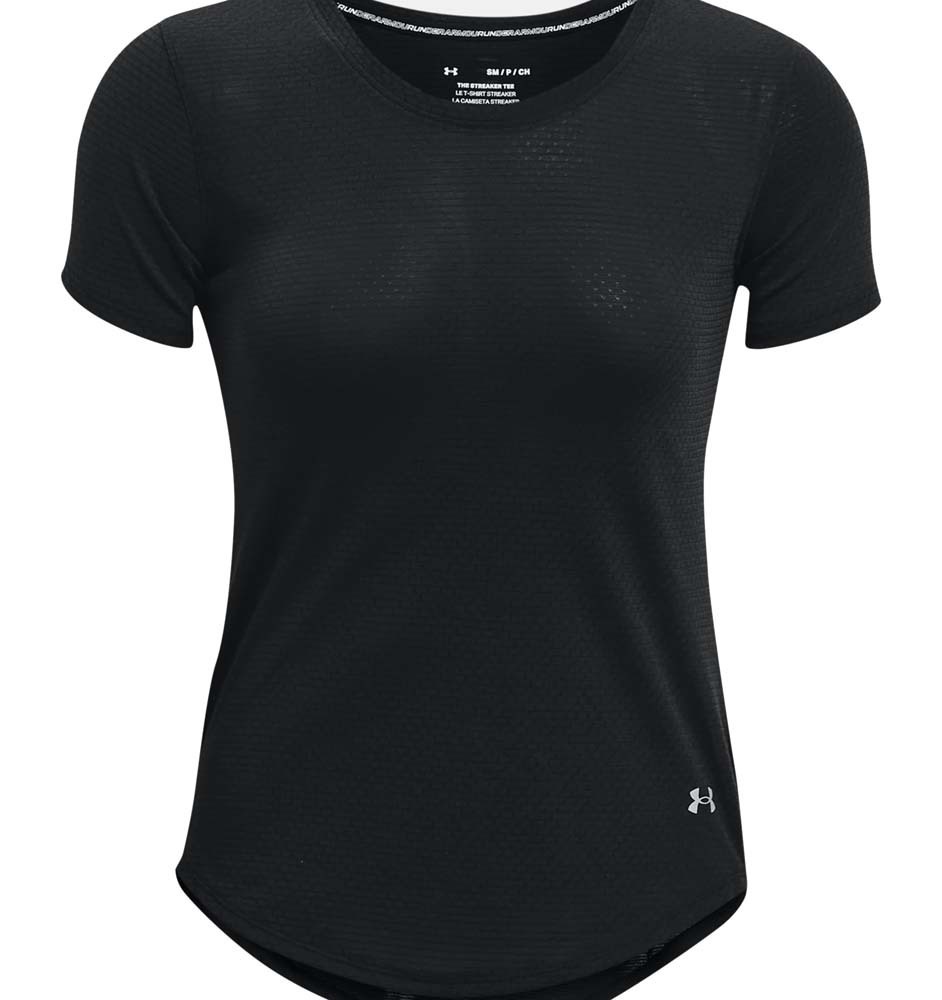 Under Armour Streaker SS Womens Running T Shirt Black Black