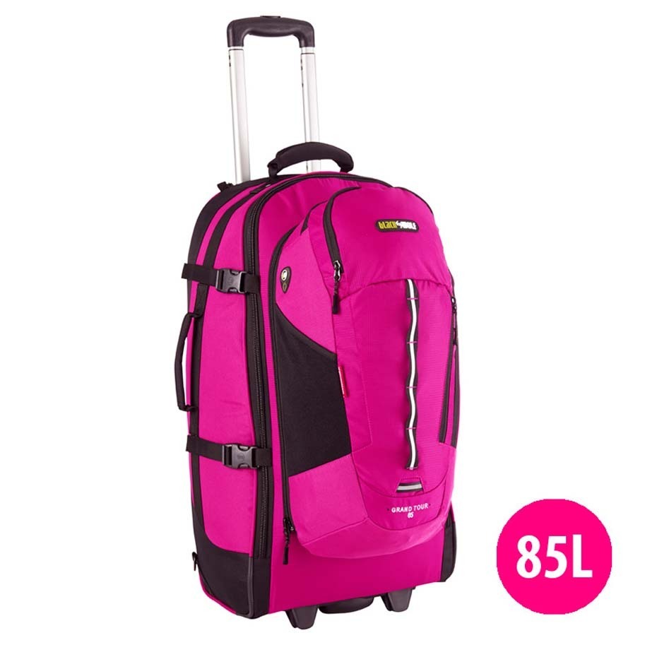 pink travel bag with wheels