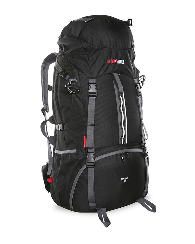 Black Wolf Nomad 80L Travel/Trek Hybrid Backpack Black